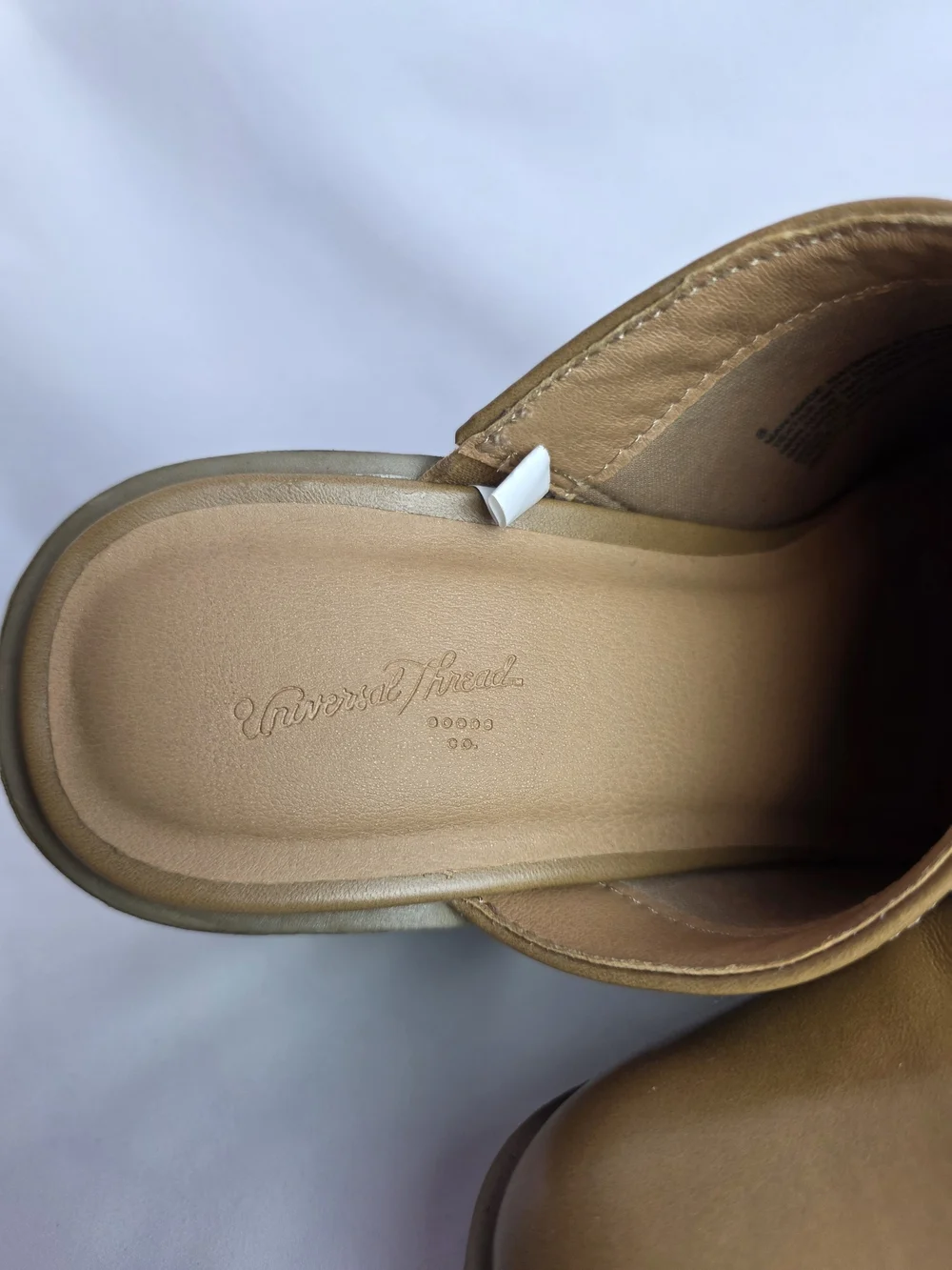Universal Thread Tan Platform Mule Heels